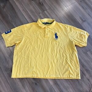 Polo Ralph Lauren Mens 4XLT Big Pony Yellow Short Sleeve Polo Shirt Bin M-61
